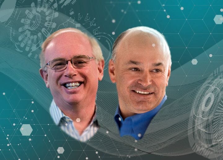  PTC CEO Jim Heppelmann and Onshape founder Jon Hirschtick celebrate the acquisition [Source: PTC] 