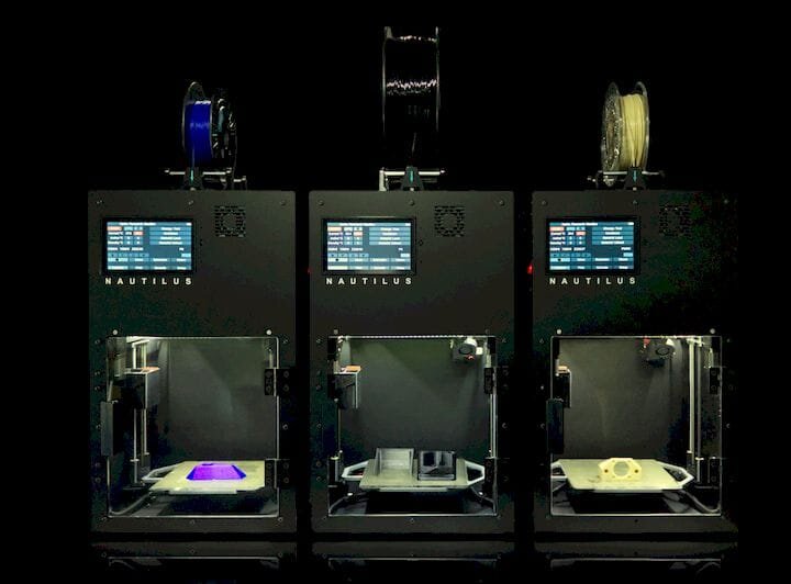  Three of Hydra Research’s Nautilus 3D printers [Source: Hydra Research] 