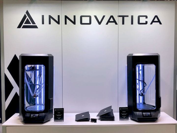  Innovatica’s delta-style 3D printers [Source: Fabbaloo] 