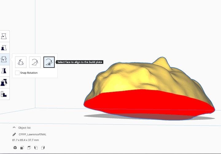  Automatically lay a print flat in Ultimaker Cura 4.3 to any plane by clicking on that face [Source: Fabbaloo] 