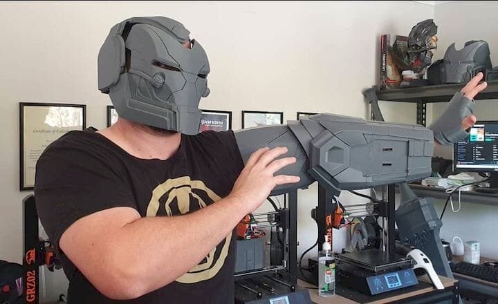  3D printed Aduin Wryn cosplay outfit parts testing [Source: Grizzly Tech] 