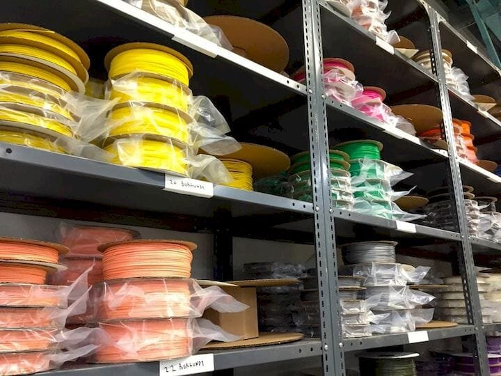  Warehoused stocks of 3D printer filament [Source: Fabbaloo] 