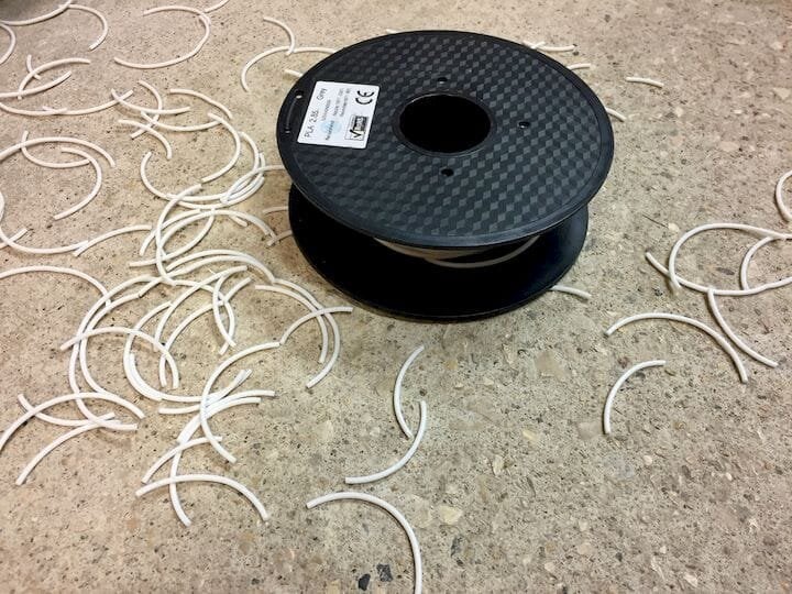  A former spool of 3D printer filament that had a bad day [Source: Fabbaloo] 