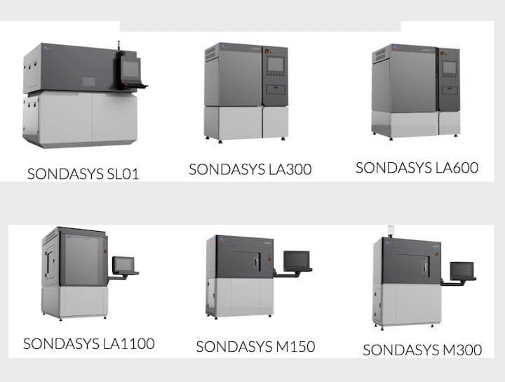  The current SondaSys 3D printer lineup [Source; SondaSys] 