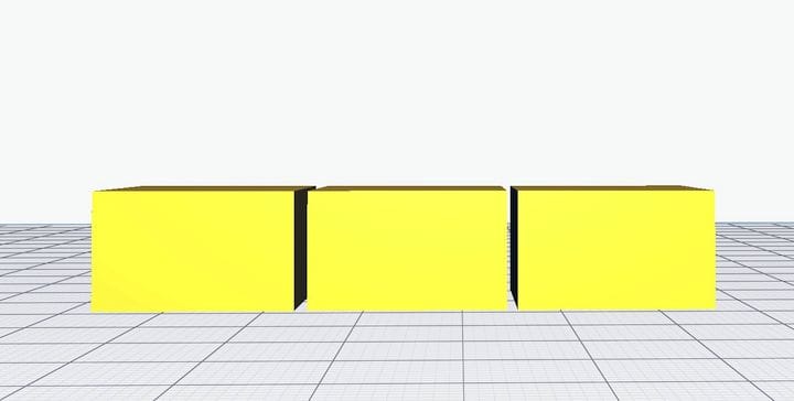  Perspective view of three cubes in Ultimaker Cura 4.2 Beta [Source: Fabbaloo] 