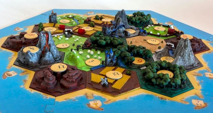  A 3D printed Settlers of Catan board [Source: Instructables] 