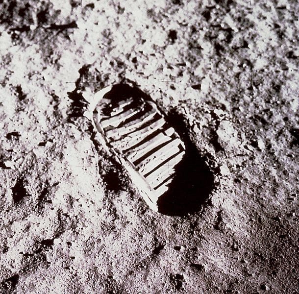  Photo of an actual human footprint on the Moon from Apollo 11 [Source: NASA] 