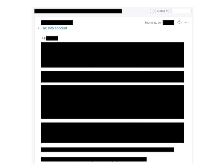  Redacted contents on a mysterious letter we received [Source: Fabbaloo] 