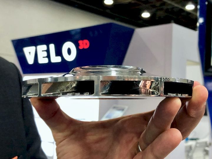  A metal part with significant overhangs 3D printed with no support structures by Velo3D [Source: Fabbaloo] 