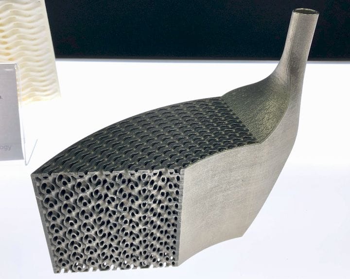  A complex 3D printed metal part designed in nTop Platform [Source: Fabbaloo] 