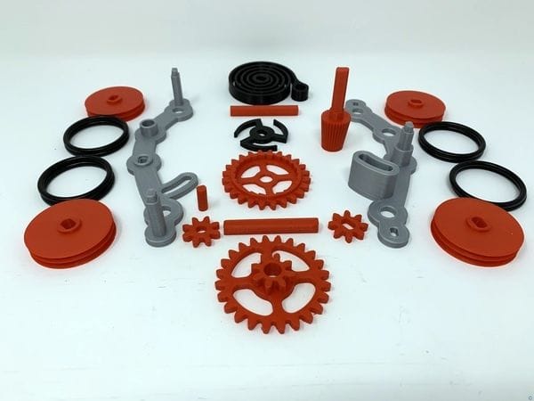  Parts required for the 3D printed windup car [Source: YouMagine] 