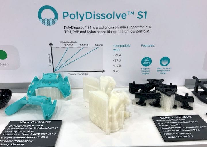  A water soluble 3D printing filament from Polymaker, PolyDissolve S1 [Source: Fabbaloo] 
