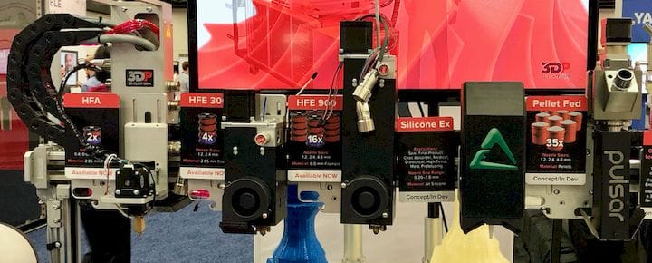  Several high-speed extruders available for the WorkCenter 3D printers from 3D Platform [Source: Fabbaloo] 