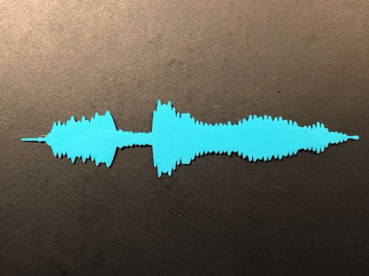  A 3D print of us saying “Fabbaloo”, or at least the waveform of that word [Source: Fabblaoo] 
