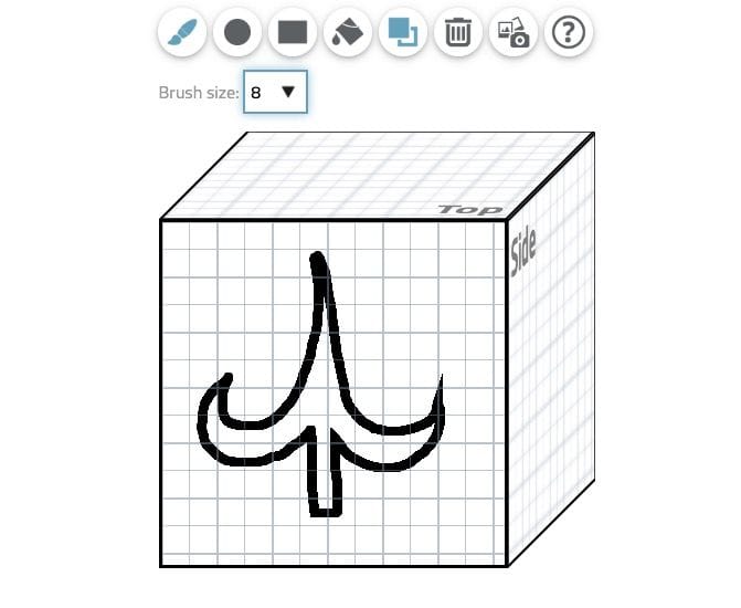  A sketch drawn to perform a sketch-based 3D model search in 3Dfind.it [Source: Fabbaloo] 
