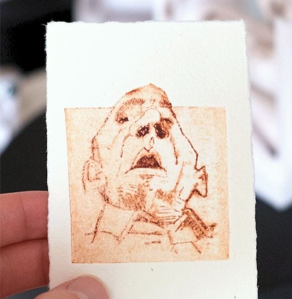  Sample 2D print from the 3D printed Printmaking Press [Source: Open Press Project] 