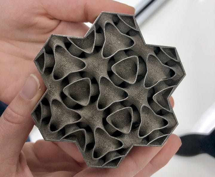  A 3D printed metal heat exchanger with highly advanced design [Source: GE] 