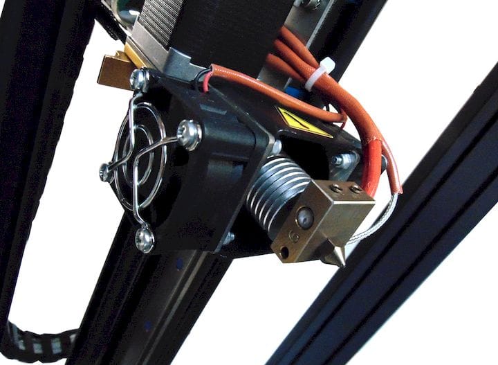  The 480C-capable hot end on the Sliding-3D PLUS 3D printer [Source: Robotfactory] 