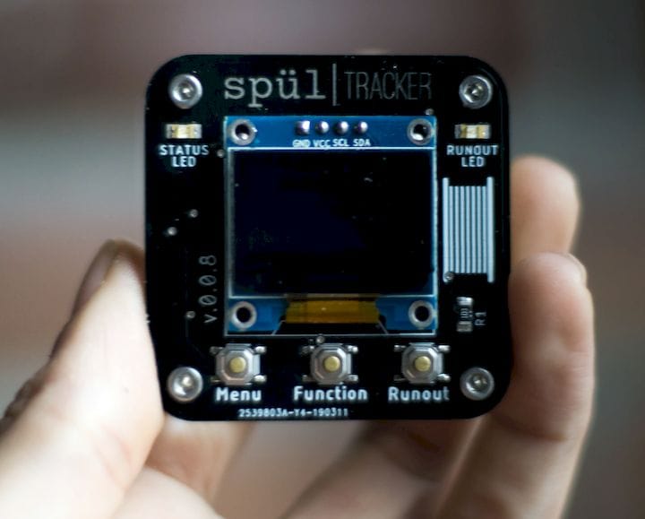  The Spül Tracker, filament-tracking device for 3D printers [Source: Spul] 