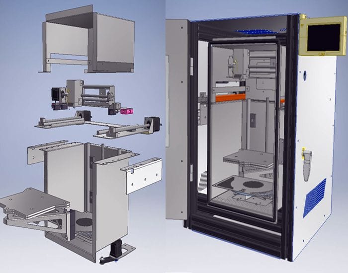  Exploded view of the make-it-yourself high-temperature 3D printer [Source: igus GmbH] 