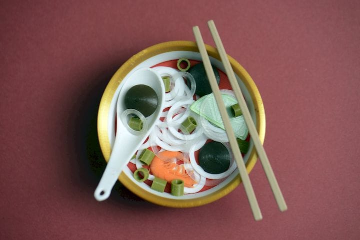  Incredibly realistic 3D print of a bowl of pho [Source: Eric Au] 