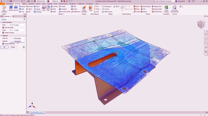   Screenshot of the new Unwrap command in Inventor 2020. (Image courtesy of Autodesk.)  