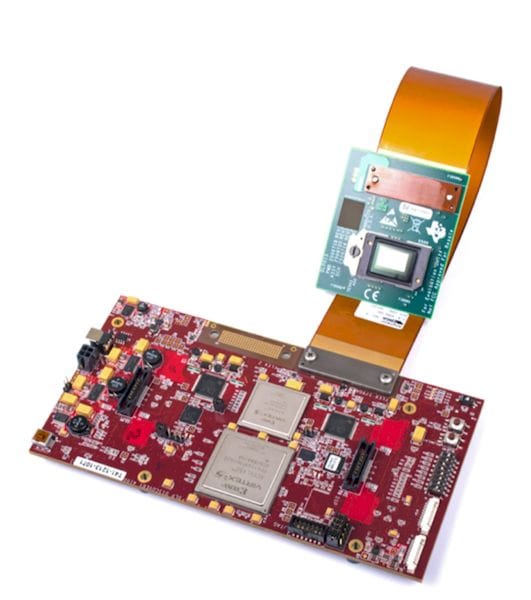  The DMD chipset and controller are available as single evaluator modules or can be purchased in bulk. (Image courtesy of Texas Instruments.) 