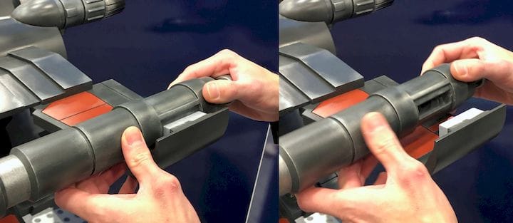 The friction fit design of the parts for the 3D printed X-Wing Fighter [Source: Fabbaloo] 