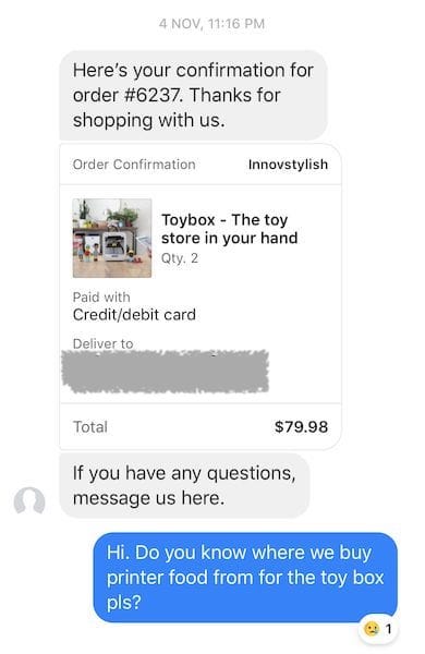  Conversation with the fake reseller [Source: reader Katie] 