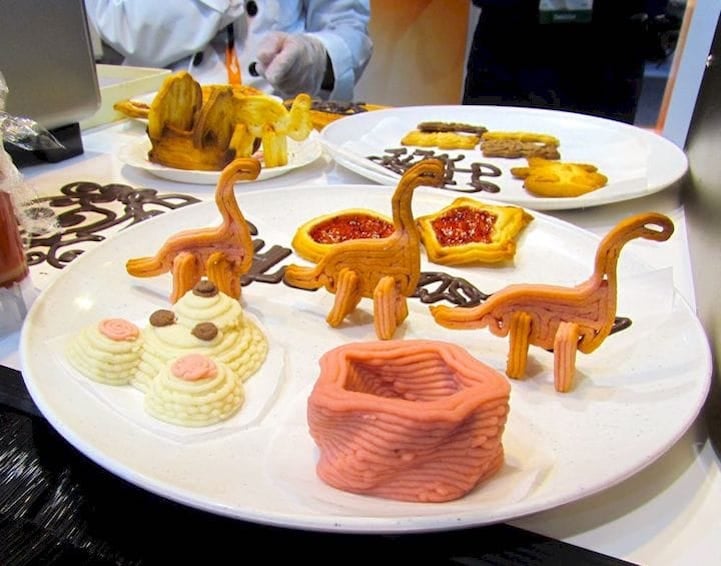  Examples of food 3D prints made by XYZprinting equipment [Source: Fabbaloo] 