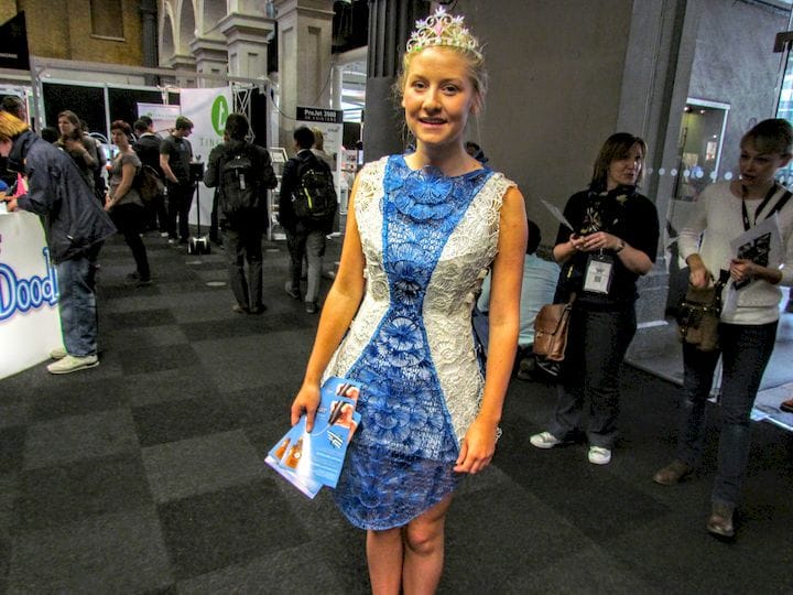  An entire, wearable dress made with a 3D pen [Source: Fabbaloo] 