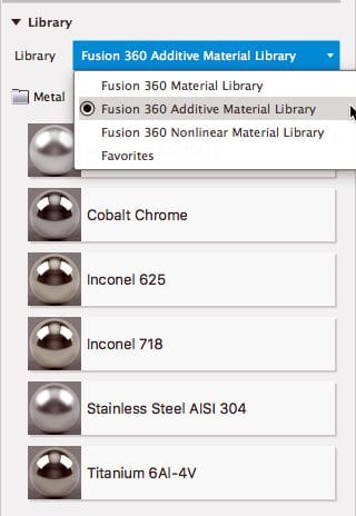  New additive manufacturing materials in the Fusion 360 libraries [Source: Autodesk] 