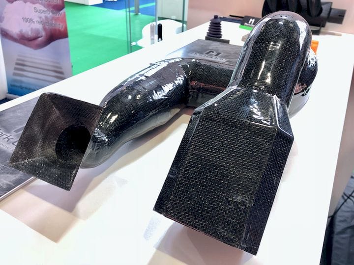  A carbon fiber lamination made with Mark One’s patented process [Source: Fabbaloo] 