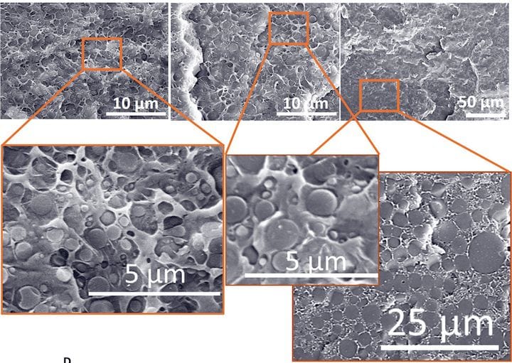  Microscopic view of 3D printed lignin and nylon composite [Source: ORNL] 