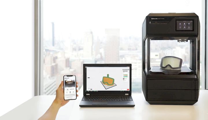   The new MakerBot Method 3D printer, alongside the MakerBot Mobile app. (Image courtesy of MakerBot.)  