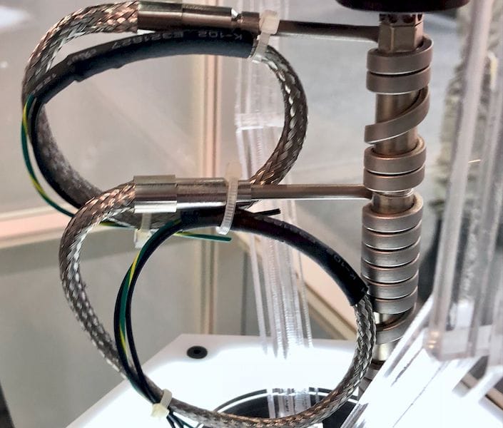  Multiple heating zones on the Pulsar extrusion system from Dyze Design [Source: Fabbaloo] 