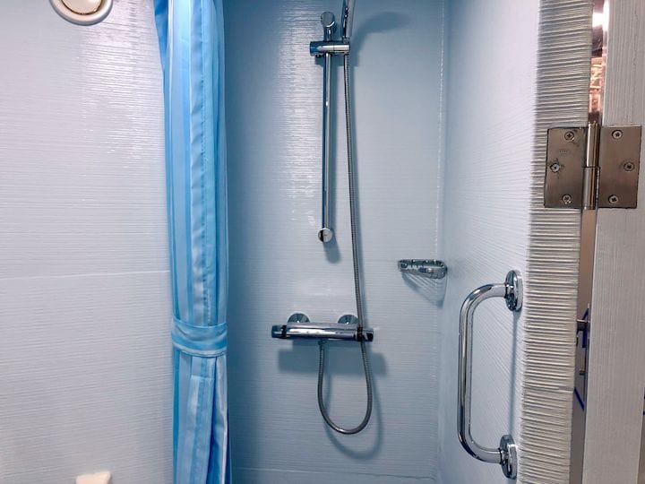  Shower area in the 3D printed toilet unit [Source: Fabbaloo] 