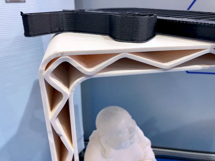  Partial infill on the walls of the 3D printed toilet unit [Source: Fabbaloo] 