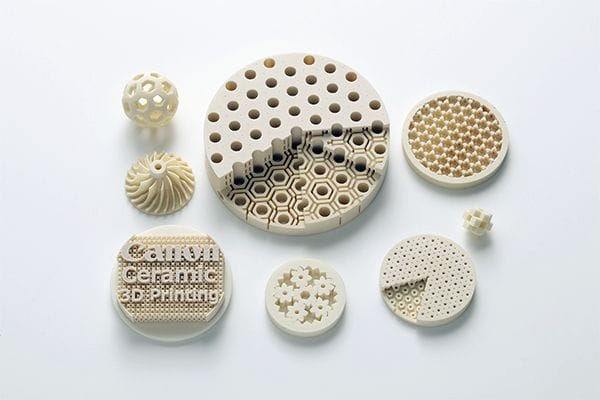  3D printed ceramic parts [Source: Canon] 