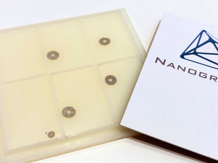  Very tiny metal gears 3D printed by Nanogrande [Source: Fabbaloo] 
