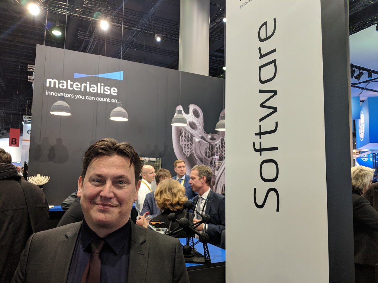  Stefaan Motte, Vice President and General Manager of Software, Materialise at formnext 2018 [Image: Fabbaloo] 