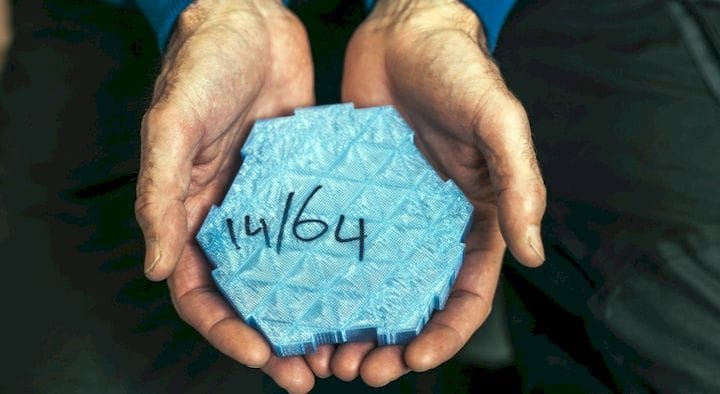  A 3D printed “hexcore” block made from recycled plastics [Source: Clean2Antarctica] 