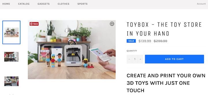  The updated 3D printer store page [Source: Innovstylish] 