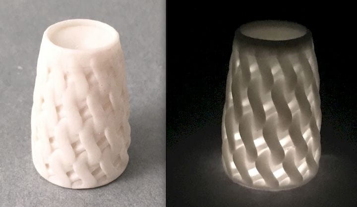  A translucent 3D print made on a resin machine [Source: Tethon 3D] 
