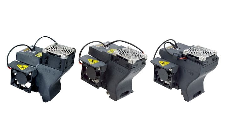  Three different extruders for the UP300 [Source: Tiertime] 