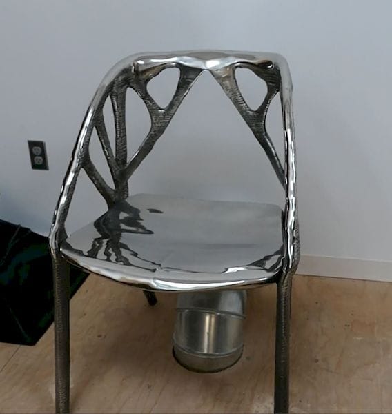  Carl’s sweet 3D-printed metal chair. [Source: SolidSmack] 