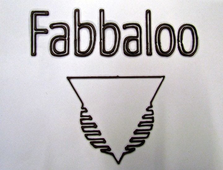  An edible 3D printed chocolate logo [Source: Fabbaloo] 