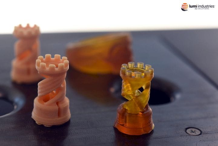  Sample 3D prints from the LumiFold TB appear to be of excellent quality [Source: Lumi Industries] 