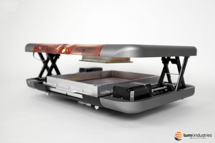  The LumiFold TB portable desktop 3D printer unfolded [Source: Lumi Industries] 