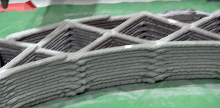  3D printed concrete wall [Source: Nanyang Technological University] 